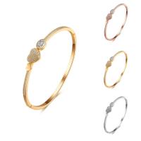 Cubic Zirconia Brass Bracelets, plated, for woman & with cubic zirconia nickel, lead & cadmium free, 60mm, Inner Approx 60mm Approx 7 Inch 