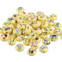 Polymer Clay Jewelry Beads, Flat Round, mixed pattern, yellow Approx 1mm 