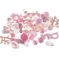 Mixed Acrylic Jewelry Beads, pink, 8-30mm Approx 1mm 