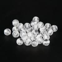Transparent Acrylic Beads, Round, white, 8mm Approx 1mm 