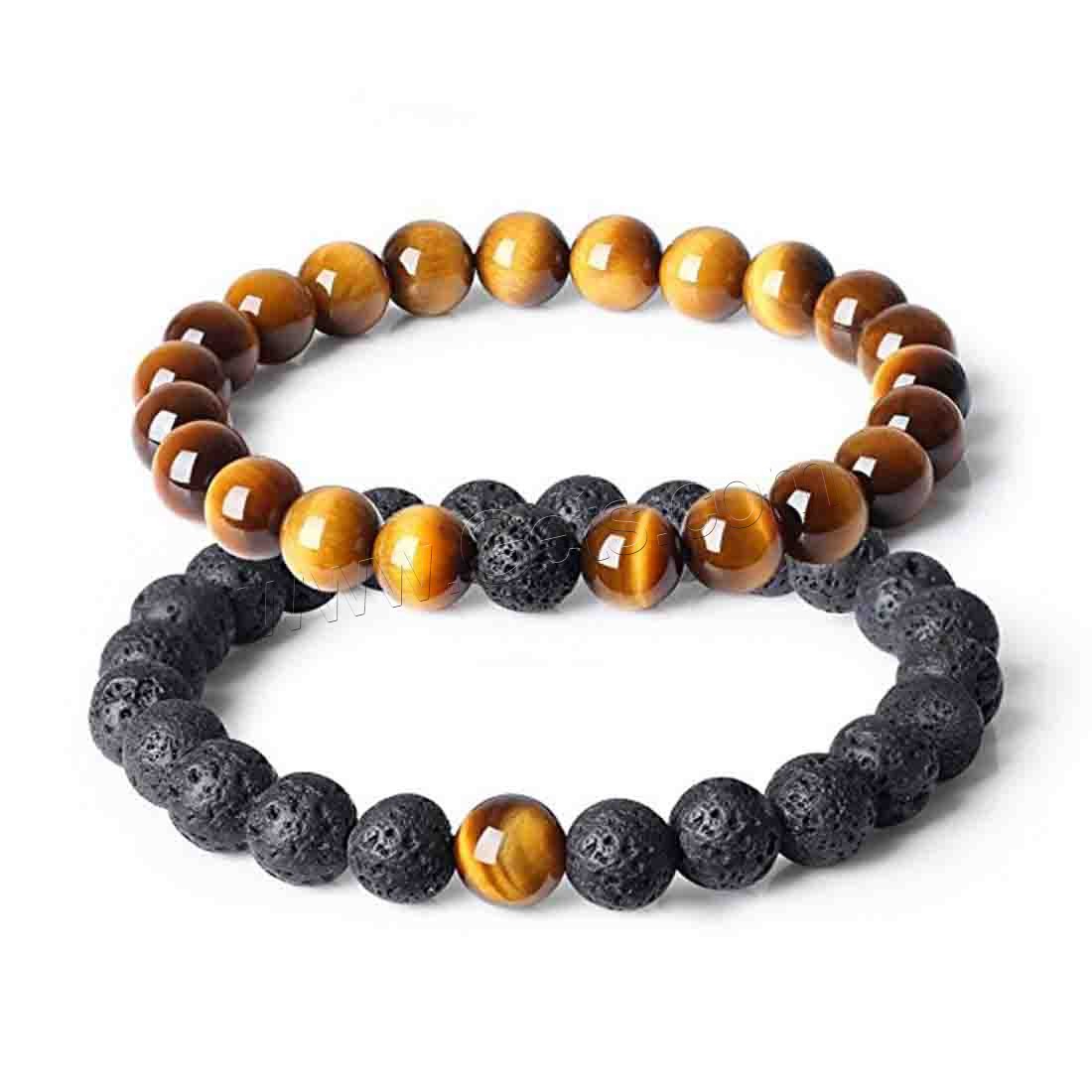 Lava Bracelet, with Tiger Eye, different materials for choice & Unisex & different size for choice, Length:Approx 7 Inch, Sold By Strand
