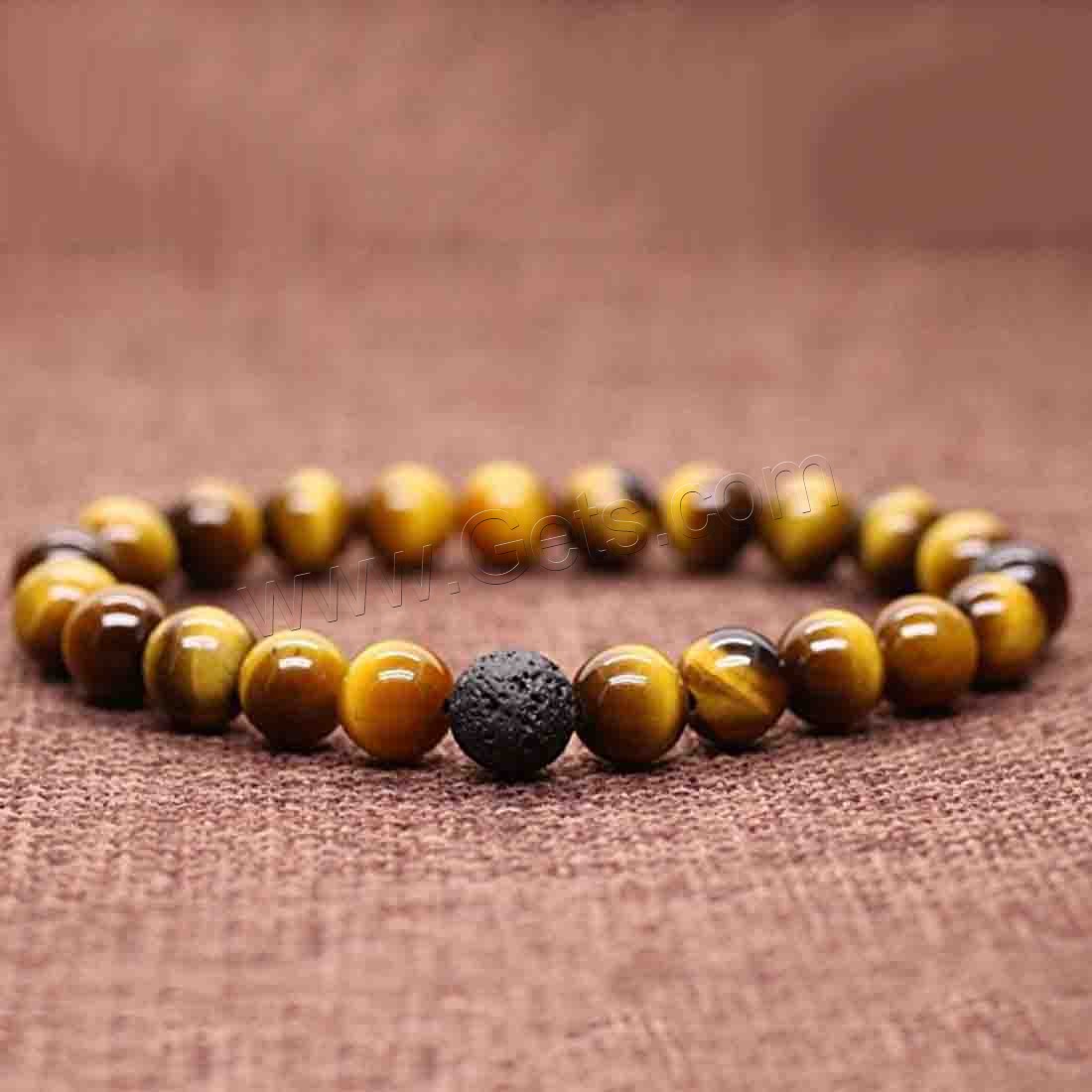 Lava Bracelet, with Tiger Eye, different materials for choice & Unisex & different size for choice, Length:Approx 7 Inch, Sold By Strand