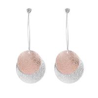 Zinc Alloy Drop Earring, stainless steel post pin, Flat Round, plated, for woman, lead & cadmium free 