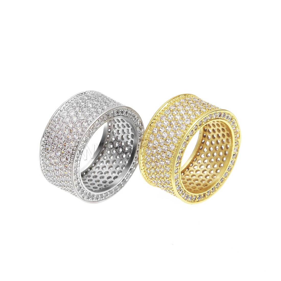 Cubic Zirconia Micro Pave Brass Finger Ring, plated, Unisex & different size for choice & micro pave cubic zirconia, more colors for choice, Sold By PC