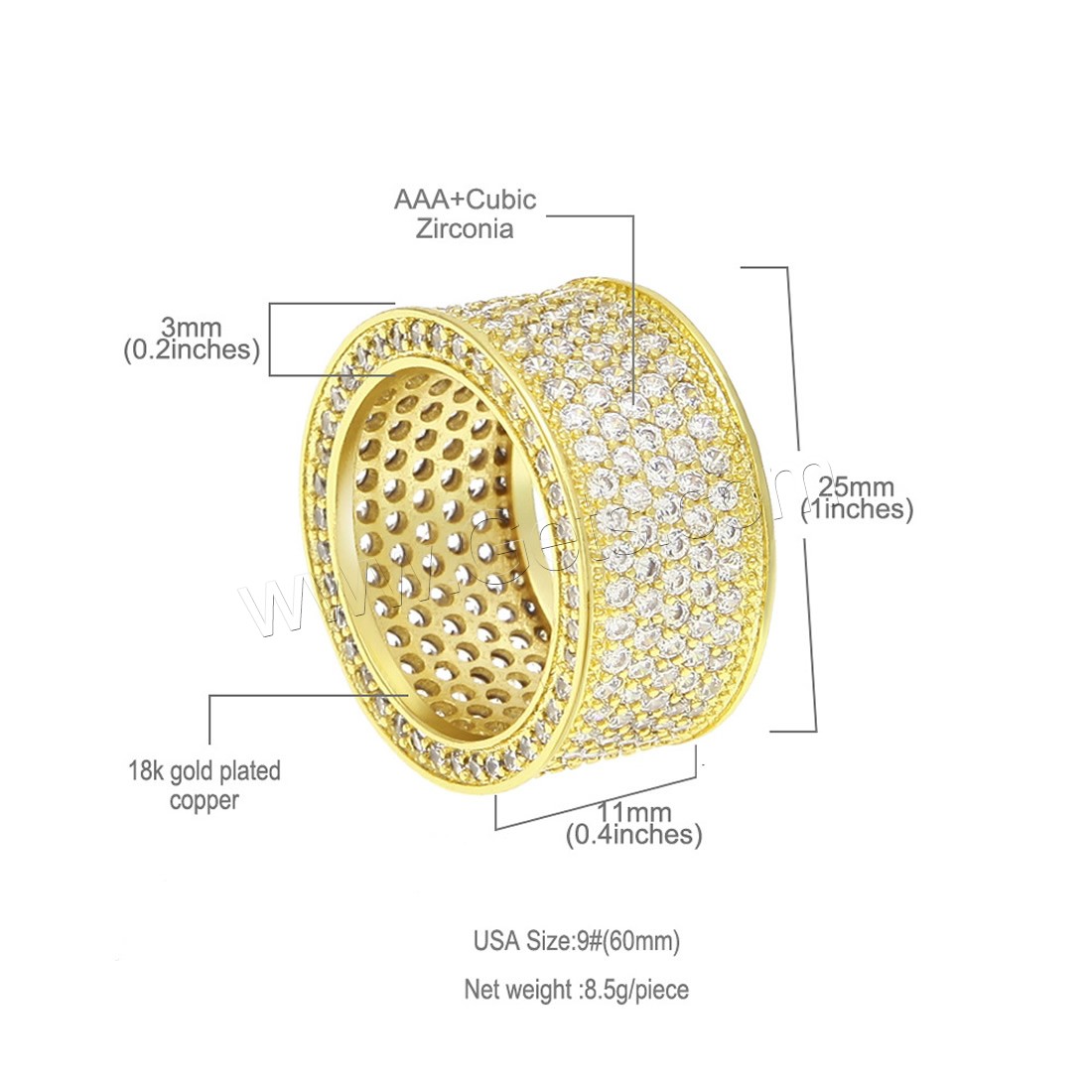 Cubic Zirconia Micro Pave Brass Finger Ring, plated, Unisex & different size for choice & micro pave cubic zirconia, more colors for choice, Sold By PC