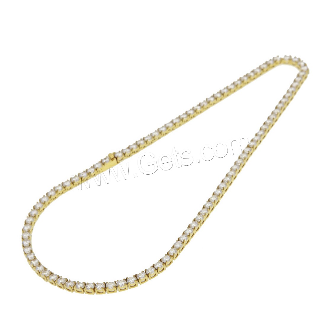 Stainless Steel Chain Necklace, gold color plated, different length for choice & Unisex & with cubic zirconia, 5mm, Sold By Strand