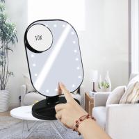 ABS Kunststoff Kosmetischer Spiegel, mit Glas, mit LED-Licht, keine, 275x120x170mm, verkauft von PC