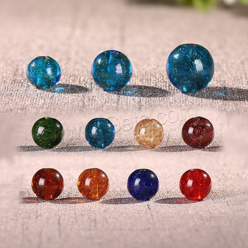 Gold Sand Lampwork Beads, Round, handmade, different size for choice, more colors for choice, 100PCs/Lot, Sold By Lot