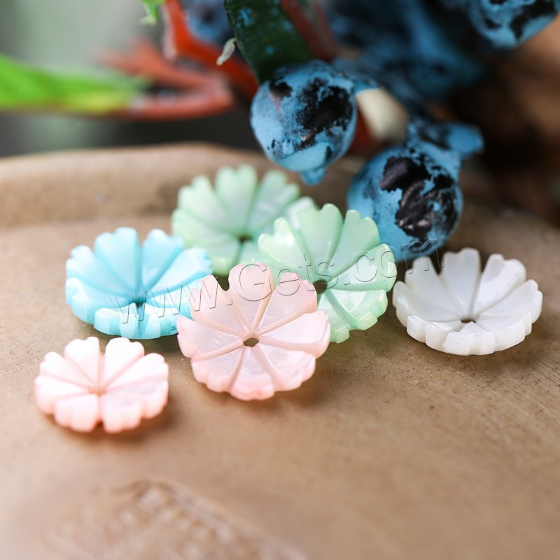 Natural Freshwater Shell Beads, Flower, more colors for choice, 3x11mm, Hole:Approx 1mm, Approx 10PCs/Lot, Sold By Lot