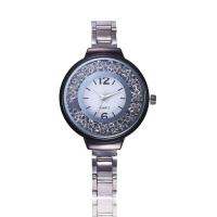 Women Wrist Watch, Zinc Alloy, with acrylic rhinestone & zinc alloy dial & Glass, Flat Round, plated, adjustable & for woman 35mm Approx 9 Inch 