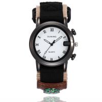 Men Wrist Watch, Nylon, with zinc alloy dial & Glass, Flat Round, plumbum black color plated, adjustable & for man Approx 10.5 Inch 