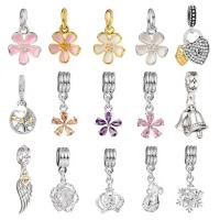 Zinc Alloy Jewelry Pendants, plated & enamel & with cubic zirconia Approx 4.3mm 