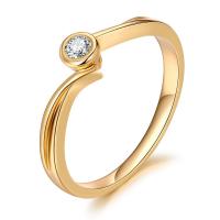 Cubic Zirconia Micro Pave Brass Finger Ring, real gold plated & micro pave cubic zirconia & for woman, 4mm 