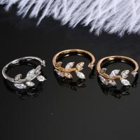 Cubic Zircon Brass Finger Ring, plated & for woman & with cubic zirconia 