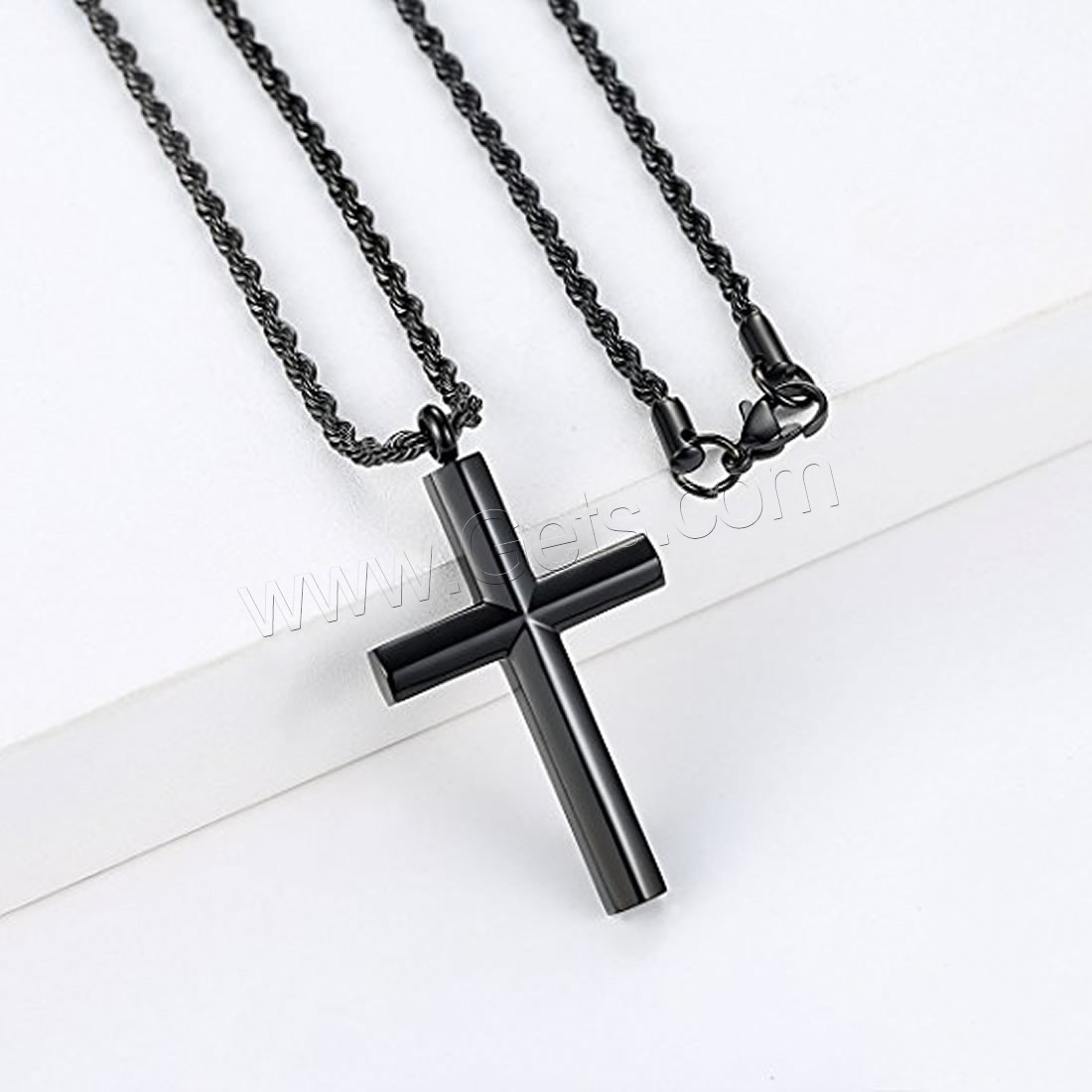 Stainless Steel Jewelry Necklace, Cross, plated, French Rope Chain & different length for choice & Unisex & box chain, more colors for choice, Sold By Strand