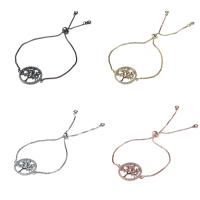 Zinc Alloy Rhinestone Bracelets, Tree, plated, adjustable & box chain & for woman & with rhinestone Approx 7-9 Inch 
