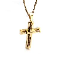 Stainless Steel Jewelry Necklace, Cross, plated, French Rope Chain & for man Approx 24 Inch 