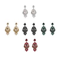 Zinc Alloy Drop Earring, with Crystal, plated, vintage & for woman & faceted & with rhinestone & hollow 