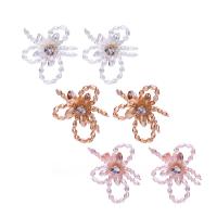 Zinc Alloy Stud Earring, with Acrylic, plated, vintage & for woman & faceted & with rhinestone & hollow 
