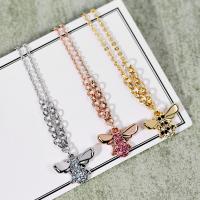 Zinc Alloy Rhinestone Bracelets, Bee, plated, oval chain & for woman & with rhinestone Approx 6 Inch 