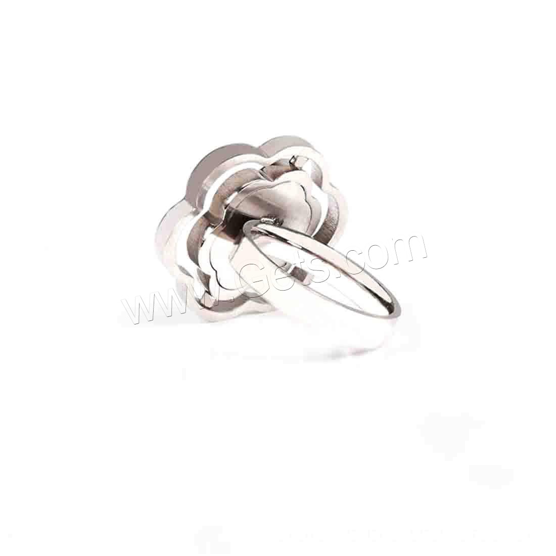 Enamel Stainless Steel Finger Ring, Flower, different size for choice & for woman, original color, Sold By PC