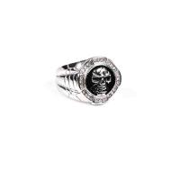 Men Stainless Steel Ring in Bulk, Skull & for man & with rhinestone & blacken, original color, 23mm 