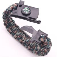 Polyester Cord Survival Bracelet, with Plastic, Built-in Blade & with whistle & with compass & Unisex 25mm Approx 9 Inch 