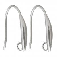 Stainless Steel Hook Earwire, with loop, original color 1mm Approx 2mm 
