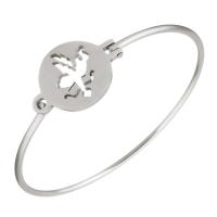 Stainless Steel Bangle, original color, 18mm, 2mm, Inner Approx 