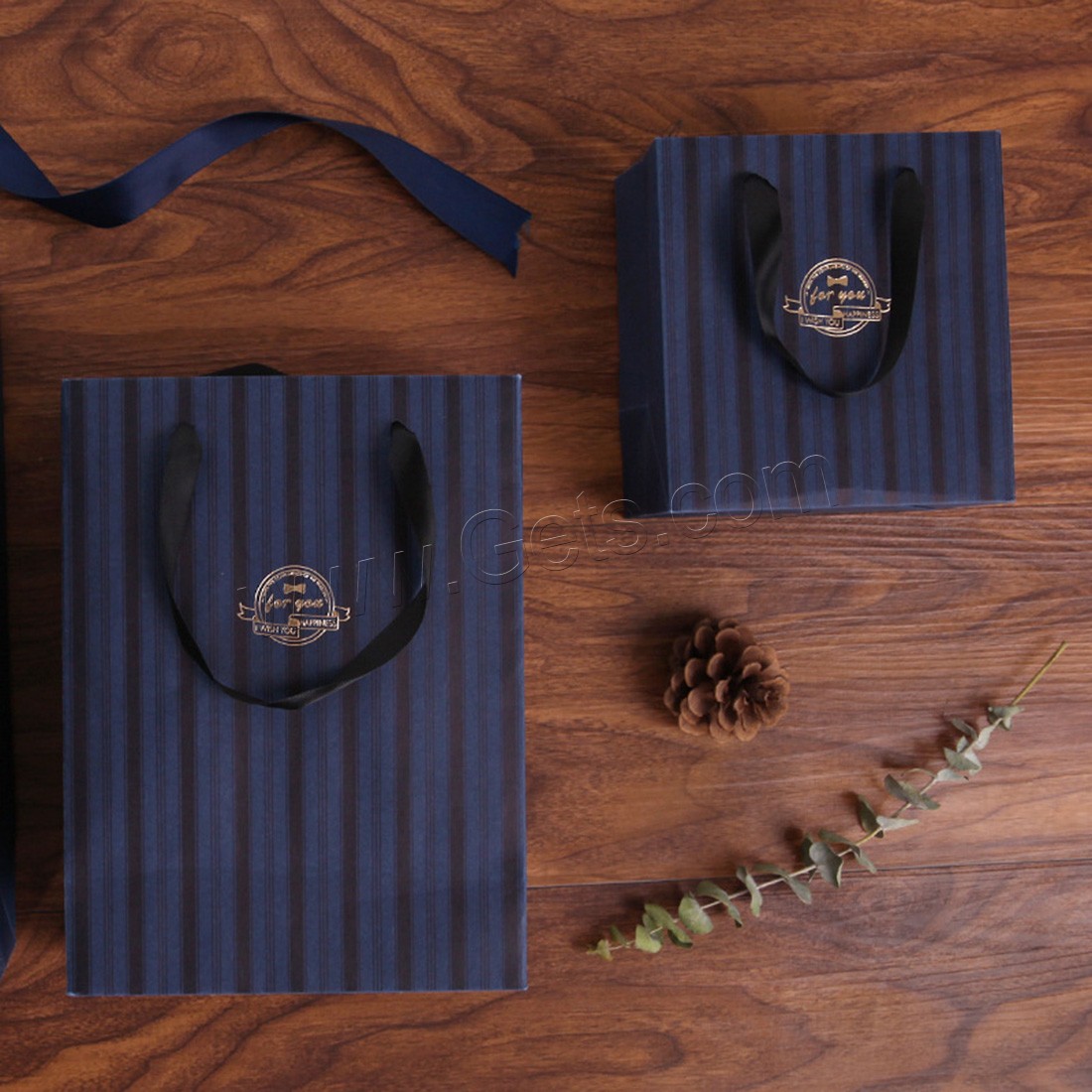 Geschenk-Einkaufstasche, Papier, mit Nylonschnur, verschiedene Größen vorhanden & für den Menschen, blau, verkauft von PC
