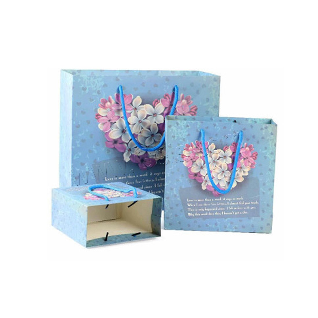 Подарочная коробка, бумага, разный размер для выбора, светло-синий, продается PC