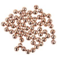 Überzogene CCB Kunststoff Perlen, Verkupferter Kunststoff, rund, Rósegold-Farbe plattiert, 6mm, Bohrung:ca. 1mm, 100PCs/Tasche, verkauft von Tasche