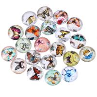 Time Gem Cabochon, Glass, Flat Round, for time gem cabochon & mixed pattern & decal, 20mm 