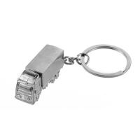 Zinc Alloy Key Chain Jewelry, with iron ring, Lorry, platinum color plated, lead & cadmium free 
