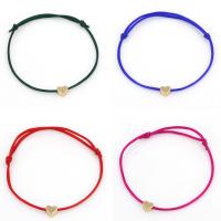 Zinc Alloy Bracelet, with Nylon Cord, Heart, gold color plated, Unisex & adjustable 7mm Approx 7-9 Inch 