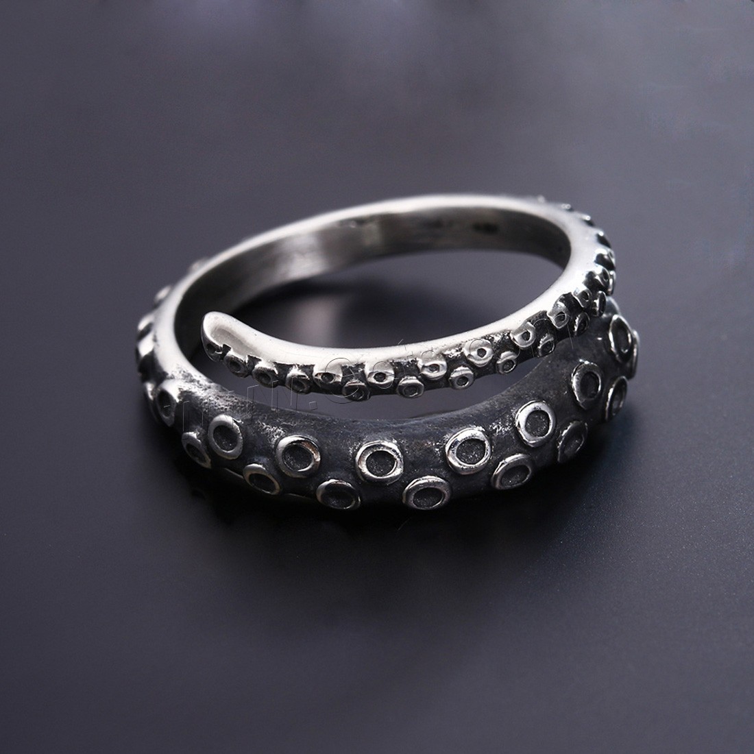 Stainless Steel Finger Ring, Octopus, Unisex & different size for choice & blacken, 3mm, Sold By PC