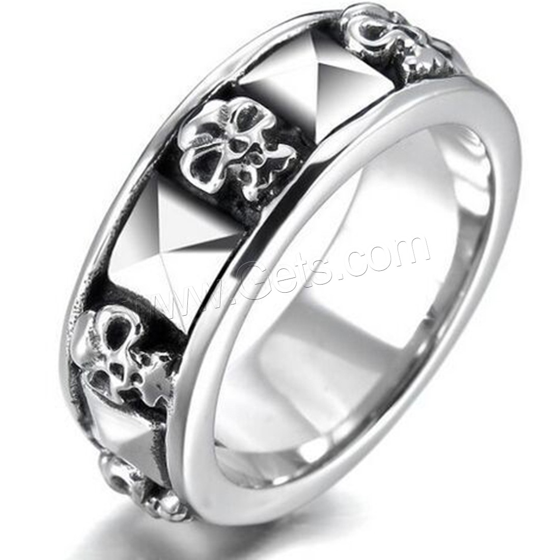 Men Stainless Steel Ring in Bulk, Skull, different size for choice & for man & blacken, 16mm, Sold By PC
