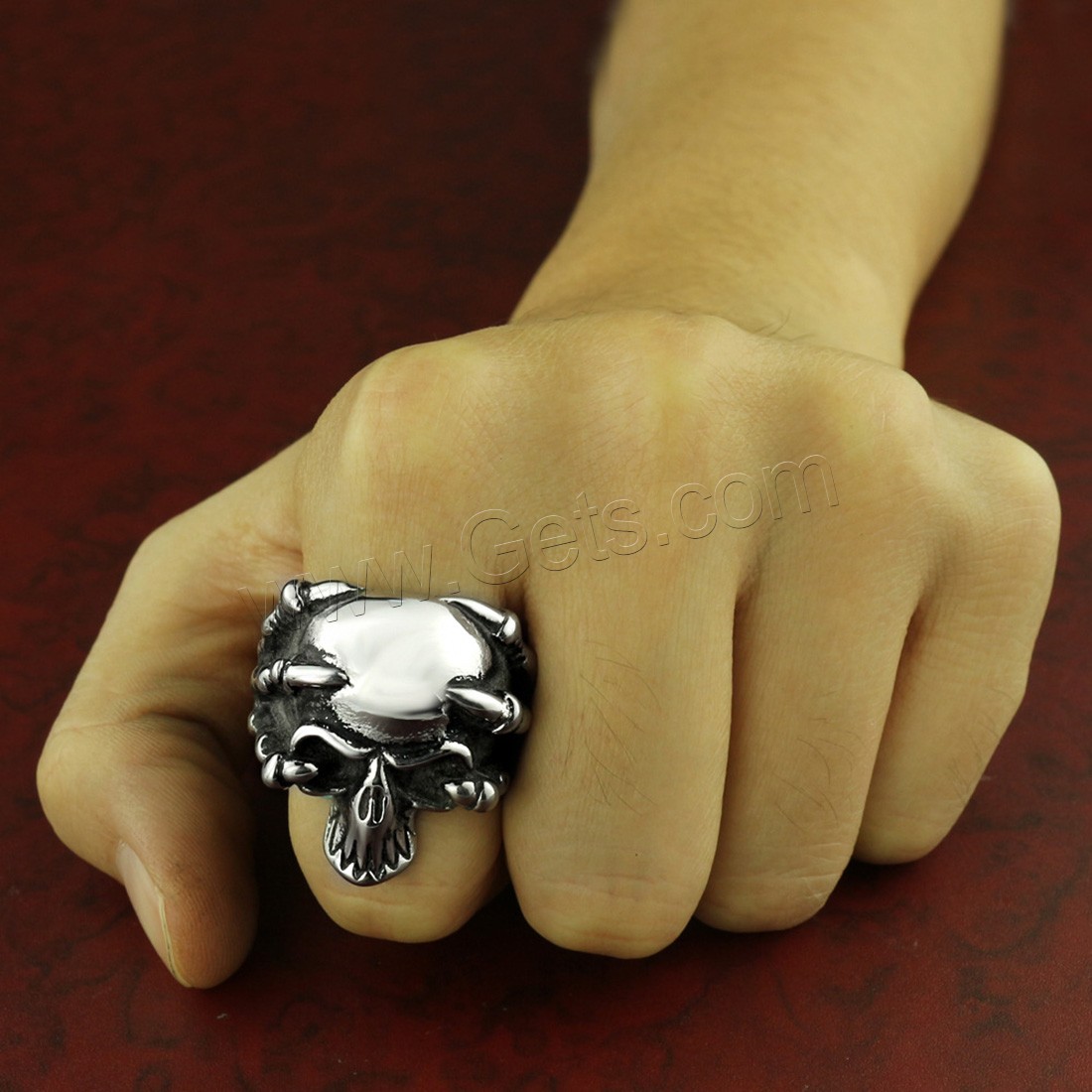 Men Stainless Steel Ring in Bulk, Skull, polished, Corrosion-Resistant & different size for choice & for man & blacken, 27mm, Sold By PC