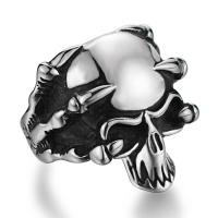 Men Stainless Steel Ring in Bulk, Skull, polished, Corrosion-Resistant & for man & blacken, 27mm 