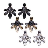 Crystal Drop Earring, Zinc Alloy, with Crystal, plated, vintage & for woman & faceted 
