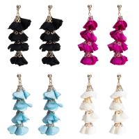 Zinc Alloy Drop Earring, with Cloth, plated, vintage & multilayer & Bohemian style & for woman 