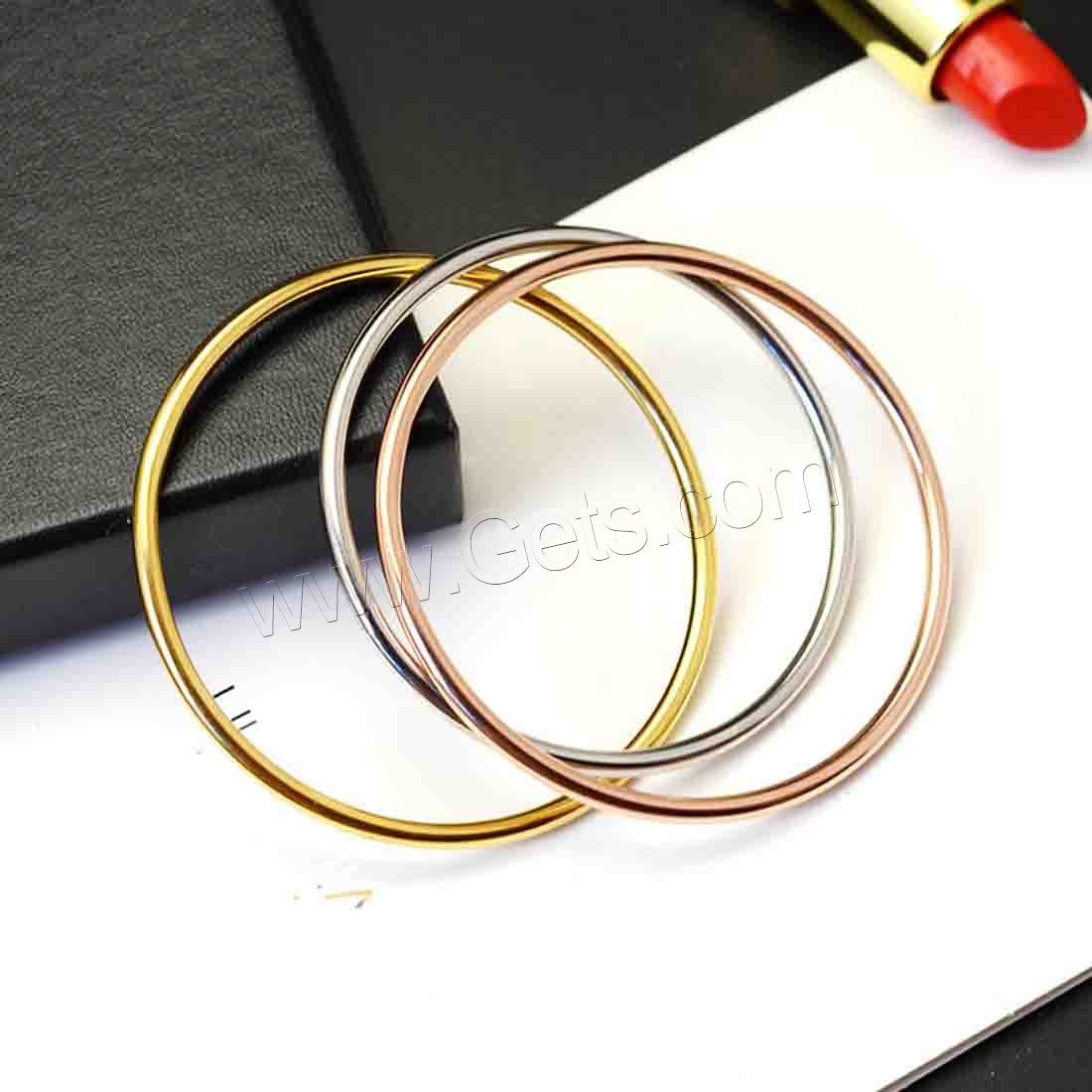 Stainless Steel Bangle, 316L Stainless Steel, Donut, plated, different size for choice & for woman, more colors for choice, Sold By PC