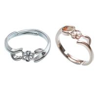 Bases de anillo de latón, metal, chapado, ajustable & para mujer, más colores para la opción, libre de níquel, plomo & cadmio, 20x16x2mm, diámetro interior:aproximado 0.8mm, tamaño:7.5-11.5, Vendido por UD