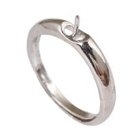 Bases de anillo de latón, metal, chapado en platina real, ajustable & para mujer, libre de níquel, plomo & cadmio, 22x4x2mm, diámetro interior:aproximado 0.8mm, tamaño:7.5-11.5, Vendido por UD