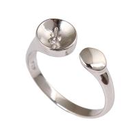 Bases de anillo de latón, metal, chapado en platina real, abrir & ajustable & para mujer, libre de níquel, plomo & cadmio, 19x7x4mm, diámetro interior:aproximado 0.8mm, tamaño:7.5-11.5, Vendido por UD