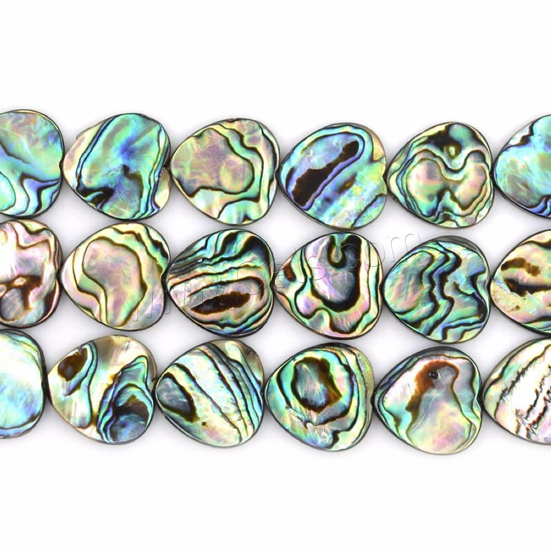 Abalone Shell Beads, Heart, different size for choice, Hole:Approx 0.8-2mm, Length:Approx 16 Inch, Sold By Strand