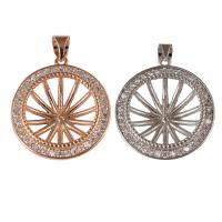 Brass Pendant Cabochon Setting, plated, micro pave cubic zirconia nickel, lead & cadmium free Approx 4mm, Inner Approx 0.8mm 