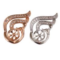 Brass Pendant Cabochon Setting, Wing Shape, plated, micro pave cubic zirconia nickel, lead & cadmium free Approx 4mm, Inner Approx 0.8mm 