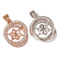 Brass Pendant Cabochon Setting, plated, micro pave cubic zirconia nickel, lead & cadmium free Approx 