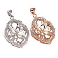 Brass Pendant Cabochon Setting, plated, micro pave cubic zirconia nickel, lead & cadmium free Approx 